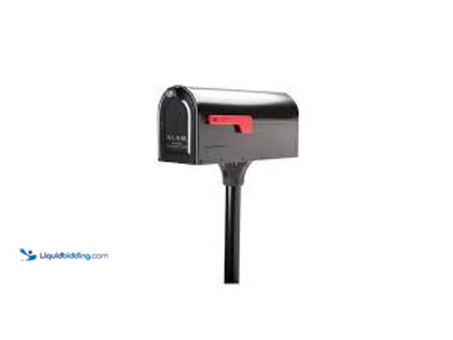 Lot 49-5459791 - Architectural Mailboxes MB1 Black, Medium, Steel, Post Mount Mailbox and 2 in. In-Ground Post Kit. M...