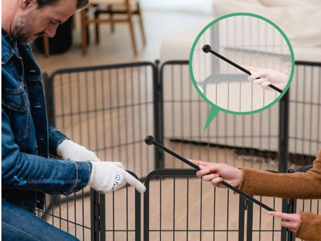 Lot 49-3473647 - FXW Indoor Dog Playpen Stakes, Additional Long Rods - Metal Post Replacement Pet Exercise Pen Access...