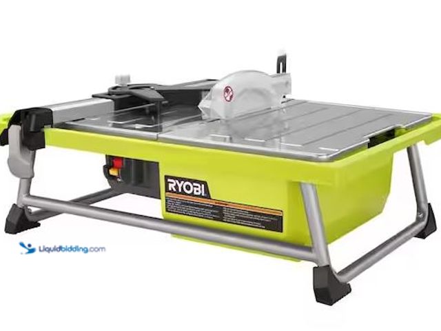 Lot 49-1548487 - RYOBI 4.8 -Amps 7 in. Blade Corded Tabletop Wet Tile Saw Model # WS722, Used  Ref#SB1031