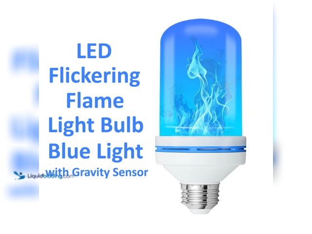 Lot 49-1820464 - LED Flickering Flame Light Bulb E26 Blue Light with 4 Modes and Gravity Sensor - NEW - Featuring 4 M...