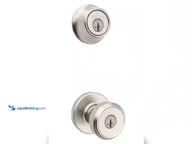 Lot 49-5486903 - Kwikset
Maven Keyed Entry Knob and Single Cylinder Deadbolt Combo Pack featuring SmartKey Security ...