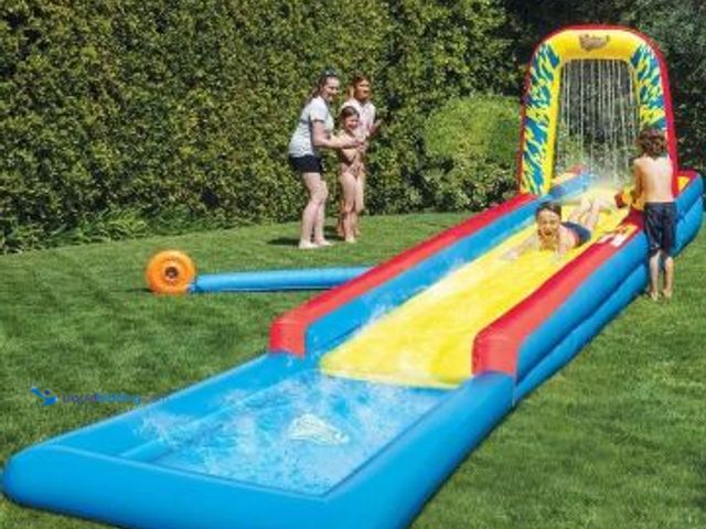 Lot 49-1625193 - Wham-O 32ft Constant Air Slip N Slide Waterfall Water Cannon 9.8m Ages 5-12, Model # 1872230, Used, ...