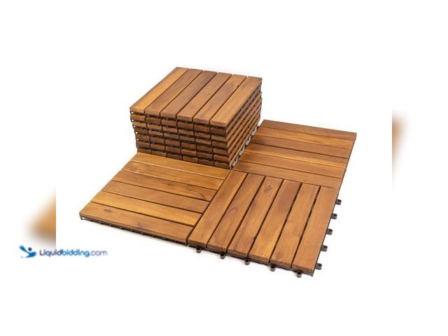 Lot 49-5552821 - Pro Space
12 in. x 12 in. Acacia Wood Interlocking Flooring Deck Tile Brown 6-Slats, 10-Pack Coveri...