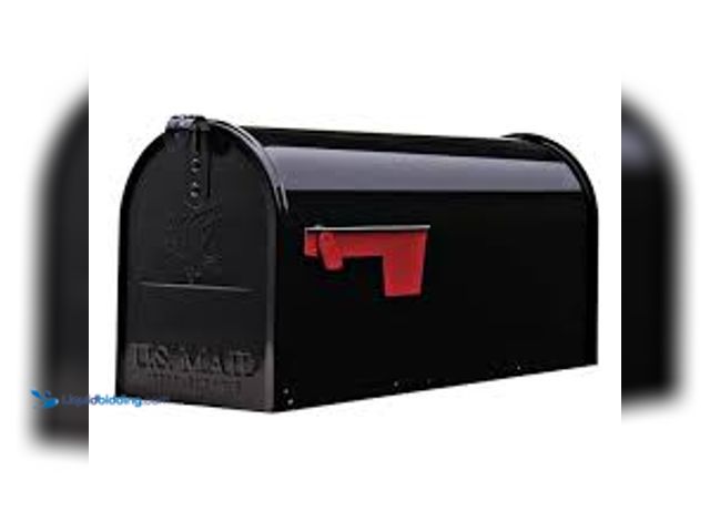 Lot 49-5411990 - Architectural Mailboxes Elite Black, Medium, Steel, Post Mount Mailbox. Model # E1100BAM. Unused
