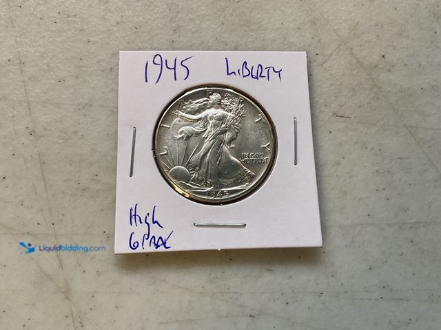 Lot 49-1505576 - 1945 WALKING LIBERTY HALF DOLLAR COIN 90% SILVER HIGH GRADE #COINS1211