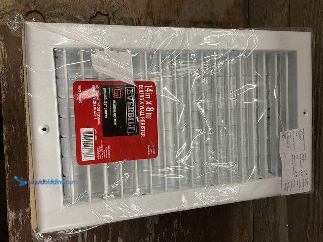 Lot 49-5549738 - QTY 6 - Everbilt 14 in. x 8 in. Adjustable 1-Way Wall/Ceiling Register. Model # E210VM14X08  . Unuse...