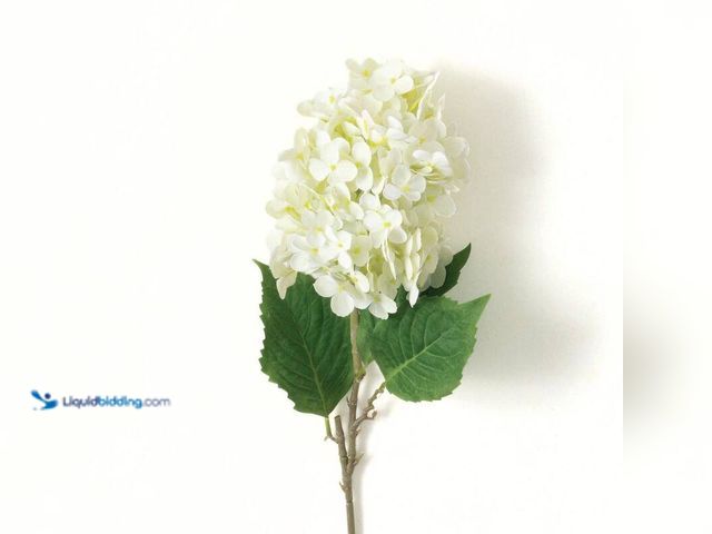 Lot 49-5414362 - (5) Sullivans 34 in. Ivory White Indoor Artificial Silk Cone Hydrangea Flower Spray, Unused.