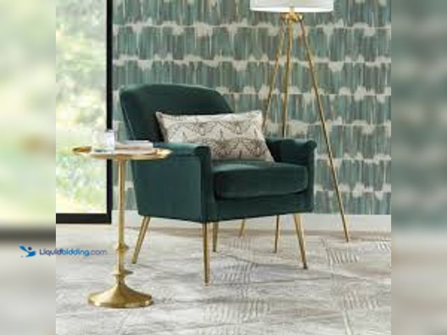 Lot 49-3538809 - Home Decorators Collection Bellkirk Round Gold Metal Accent Table (14.5 in. W x 22.25 in. H). Model ...