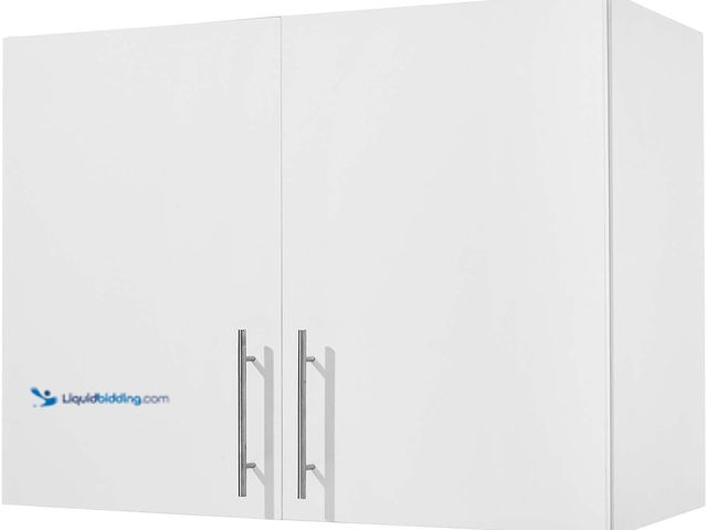 Lot 49-5488031 - VEVOR Laundry Room Wall Cabinet, 2-Tier Wall Mounted Hanging Cabinet with Adjustable Shelf, 32 in Cu...