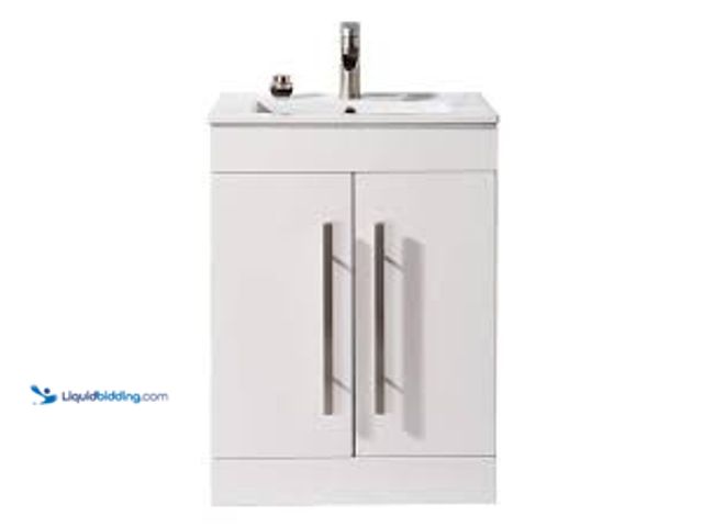 Lot 49-5476694 - 24 in. W x 16 in. White Ceramic Sink. Model # COM-US10YWP-61E-410. Sink only. Unused.