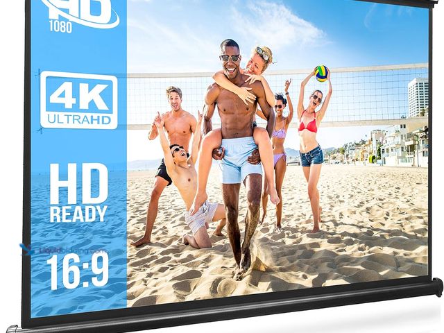 Lot 49-5410783 - Pyle 50 Inches Projector Screen Portable Floor Standing Fold-Out Roll-Up Tripod Manual, Mobile Movie...
