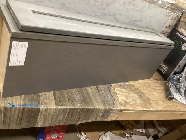 Lot 49-5415459 - 42"x12:x9" gray 4 shelf cabinet. Unused.
