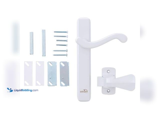 Lot 49-3528601 - Wright Products Bayfield Surface Lever Mount Latch for Screen and Storm Doors, White Model # VBA213W...