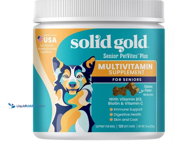 Lot 49-5551328 - Solid Gold PetVites™ Multivitamin Supplement, For Dogs, Bacon, 120 Soft Chews, 7.6 oz (216 g), Facto...