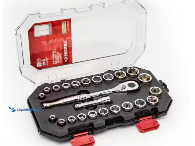 Lot 49-1575751 - Husky 3/8 in. Drive Ratchet SAE/Metric Standard Socket Set (24-Piece), Model # H3D24PCSWS, Unused  R...