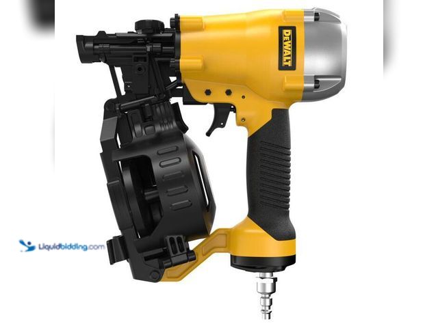 Lot 49-2024935 - DEWALT 1-3/4 in. 15 Degree Pneumatic Coil Roofing Nailer. Model # DW46RN. MSRP $219. Used, missing a...