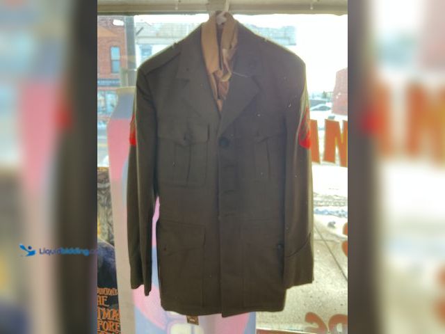 Lot 49-1505505 - COLLECTIBLE VINTAGE U.S. MARINE CORE MILITARY OUTFIT UNIFORM. INCLUDES JACKET, SHIRT, PANTS AND BELT...