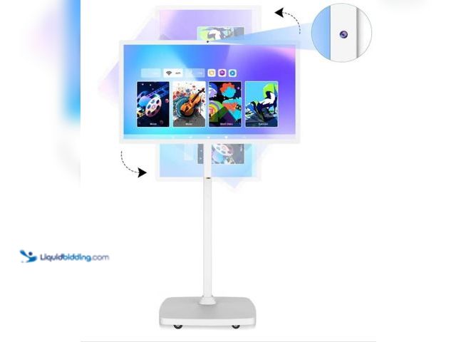 Lot 49-3431878 - 27 Inch Portable Touchscreen Monitor | Rolling Monitor on Wheels | 1080p Smart Screen | 8g+128g | An...