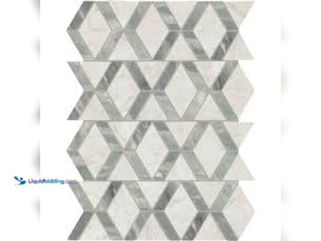 Lot 49-5485128 - Approx 16.2 sq.ft Daltile Xpress Mosaix Peel 'N Stick Moonstone 18 in. x 14 Marble Hinge Mosaic Tile...
