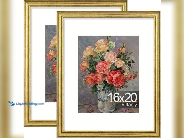 Lot 49-5476909 - Vittanly 16x20 Picture Frames Set of 2, Ornate Vintage Photo Frame for Wall Mount, Display 11x14 Pic...