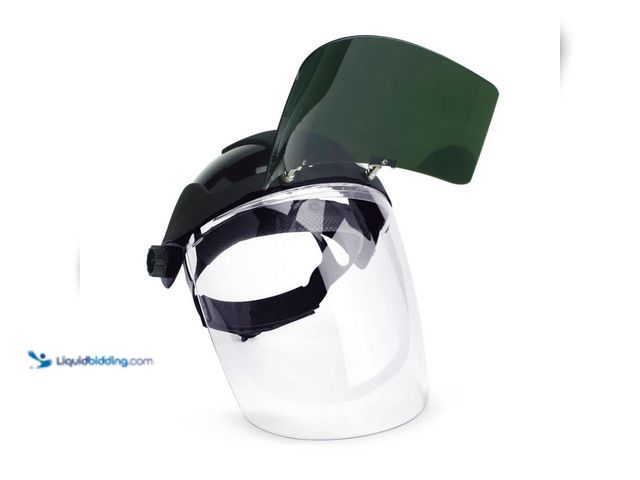 Lot 49-5488118 - Sellstrom DP4 Face Shield - Lightweight Mask with High Impact Crown & Ratchet Headgear for Work, Gri...