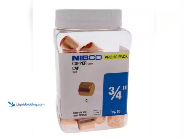 Lot 49-1565956 - NIBCO 3/4 in. x 3/4 in. Copper Tube Cap Fitting Pro Pack (50-Pack), Model # MPP617HD34, Unused.  Ref...