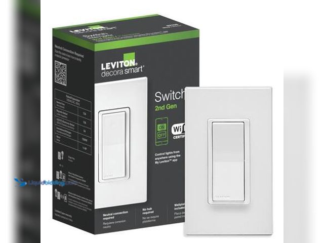 Lot 49-3565237 - Leviton Decora Smart 15 Amp Wi-Fi Smart Rocker Light Switch with Alexa, Google and HomeKit 2nd Gen, ...