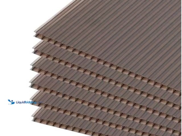 Lot 49-2004393 - Aoodor 62 in. W x 28 in. D x 13/64 in. (5 mm) Brown Monolayer Polycarbonate Sheet Gazebo Roof Panel ...