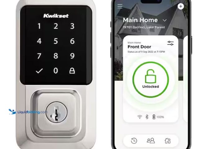 Lot 49-1548803 - Kwikset HALO Satin Nickel Single-Cylinder Keypad Electronic Smart Lock Deadbolt Featuring SmartKey, ...