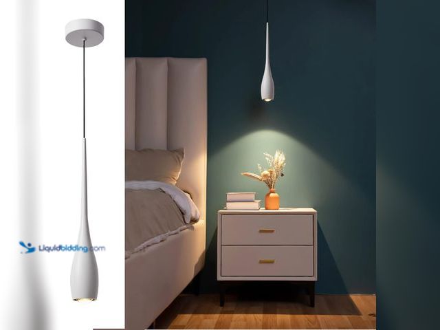 Lot 49-5476565 - White Pendant Light for Kitchen Island, LED Dimmable Pendant Light fixture. Model #B0BZM4QWBY. Unuse...