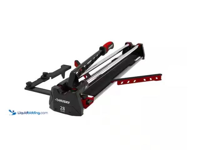 Lot 49-1566896 - Husky 28 in. Tile Cutter with Tungsten Carbide Blade and Adjustable Gauge, Model # JHD700, Slightly ...