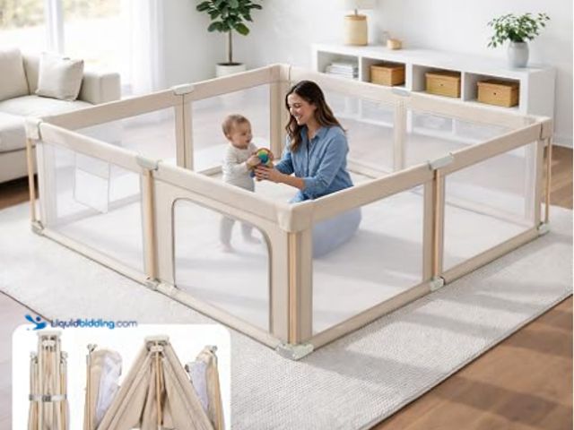 Lot 49-2024639 - Foldable Baby Playpen with Mat, Foldable Baby Fence Play Yards for Babies and Toddlers, Play Pen wit...
