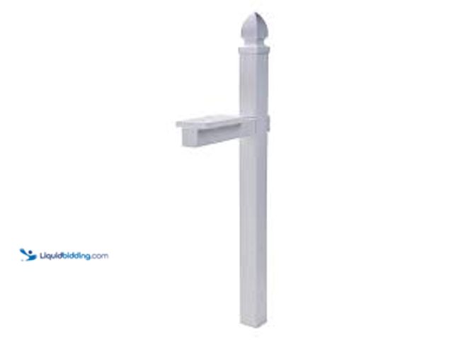 Lot 49-5415250 - Architectural Mailboxes Whitley Plastic, Crossarm, Convertible Mailbox Post, White.Model # WP000WAM....
