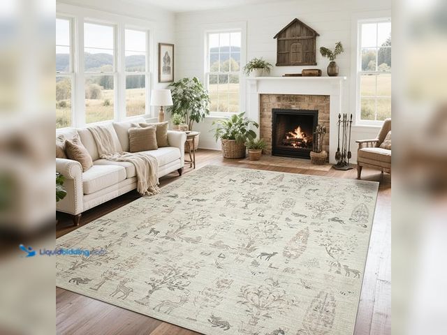 Lot 49-3430538 - Srugn Woodland Theme Washable Rug, 8x10 Area Rug for Living Room, Bedroom, Dining Room-Large Ultra S...