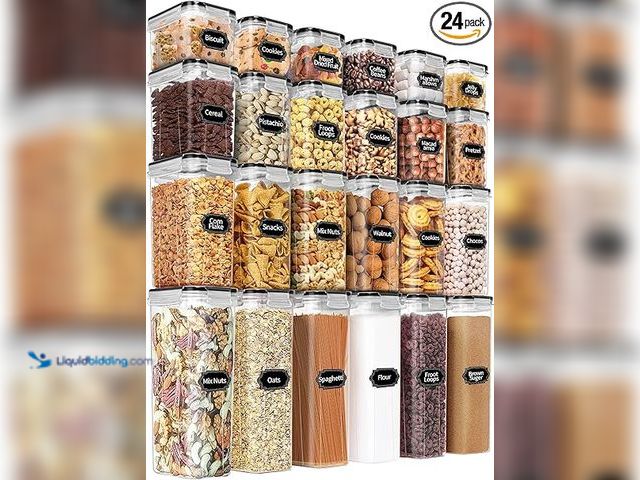 Lot 49-5448646 - PRAKI Airtight Food Storage Containers Set with Lids - 24 PCS, BPA Free Kitchen and Pantry Organizat...