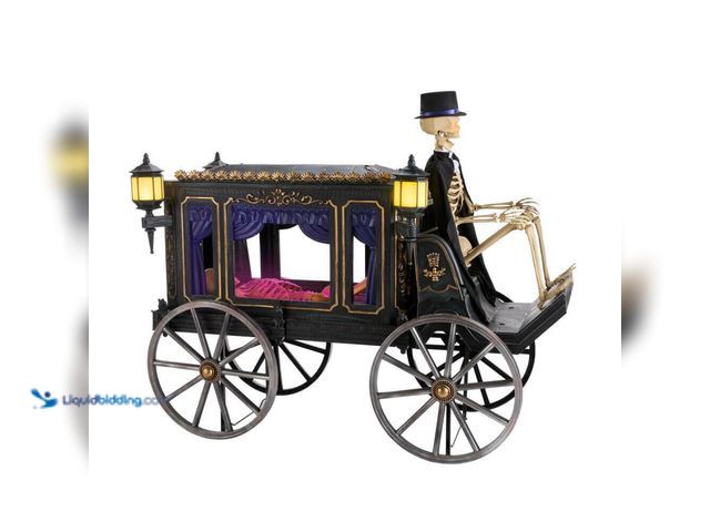 Lot 49-5428633 - 5 ft. Grave & Bones Animated LED Hearse. Unused