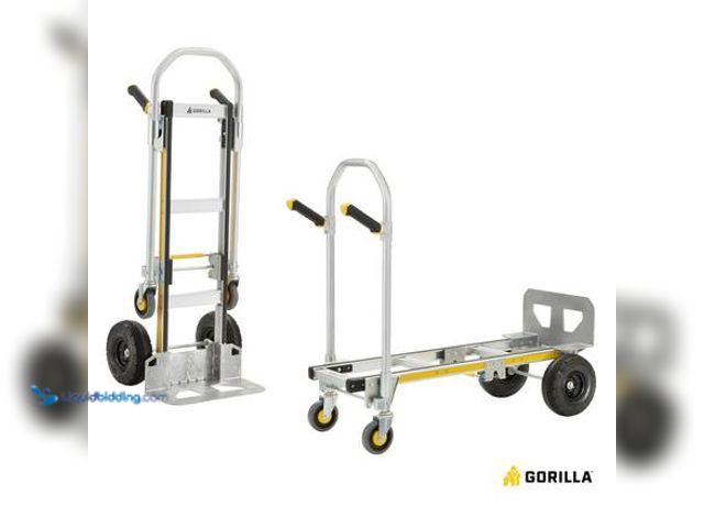 Lot 49-3565351 - Gorilla 1,000 lbs. Capacity Convertible All Aluminum Hand Truck with Multi-Grip Power Handle, Wide L...