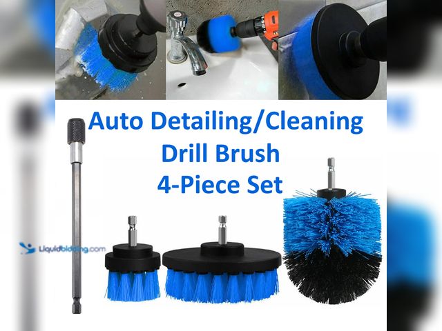 Lot 49-5434331 - Auto Detailing/Cleaning Drill Brush 4-Piece Set with 6" Extension Blue (Drill NOT Included) - NEW - ...