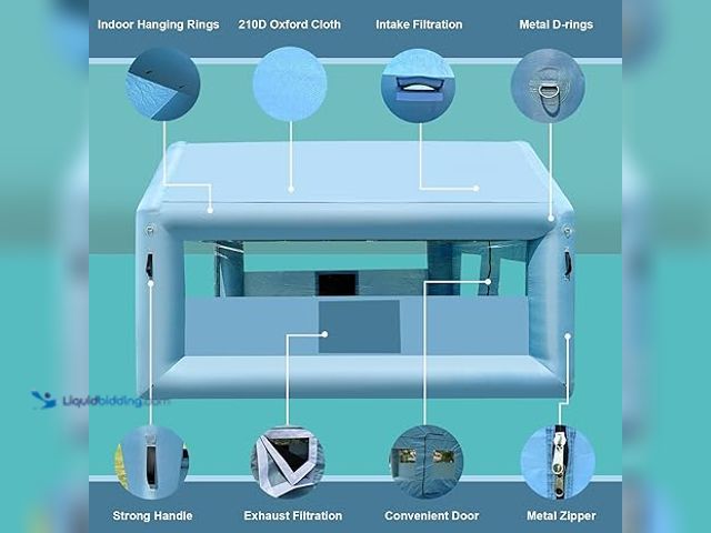 Lot 49-5448821 - LVAOSTT Paint Booth Inflatable Paint Booth Portable Spray Booth Tent with Blower Air Filter System f...