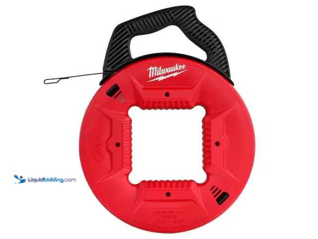Lot 49-3613843 - Milwaukee 1/4 in. x 100 ft. Steel Fish Tape, Model # 48-22-4185, New  Ref#PA0716