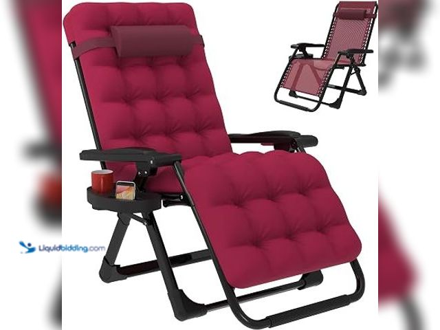 Lot 49-1625221 - Slendor Zero Gravity Chair, Zero Gravity Lounge Chair with Upgraded Lock and Removable Cushion, Recl...