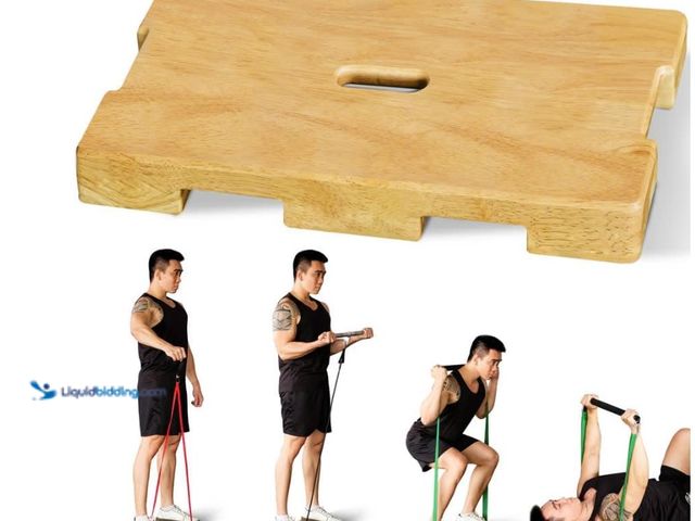 Lot 49-3431558 - Wood Fitness Board, Exercise Platform or Wooden exercise board for resistance band exercises, Resist...