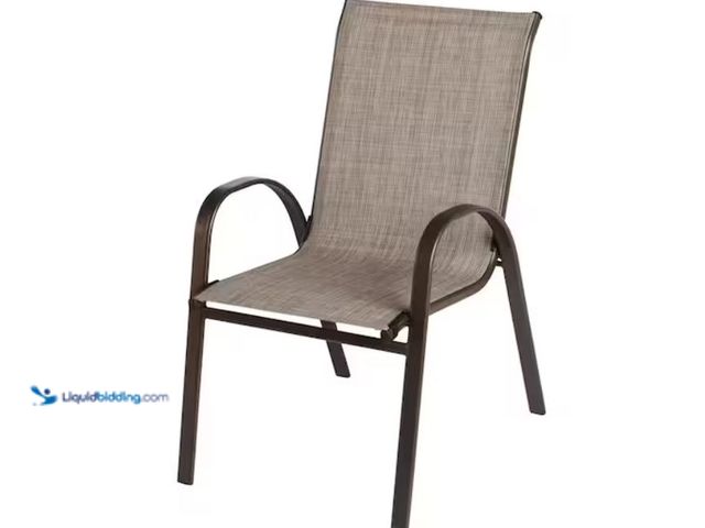 Lot 49-3614728 - StyleWell Sling Stack Outdoor Dining Chair in Riverbed, Model # FCS00015J-RB, Unused.  Ref#HDPA0727