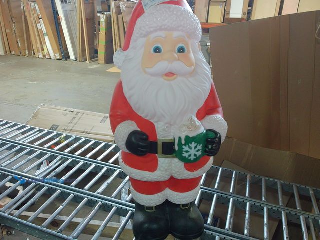 Lot 49-1539975 - 34in Standing Santa Claus Plastic Decoration With Battery Operated LED Lights, Unused  Ref#HOL1113