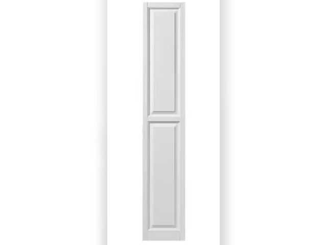 Lot 49-5459332 - Ply Gem 15 in. x 71 in. Raised Panel Polypropylene Shutters Pair in White. Model # VINRP1571 11. Unu...