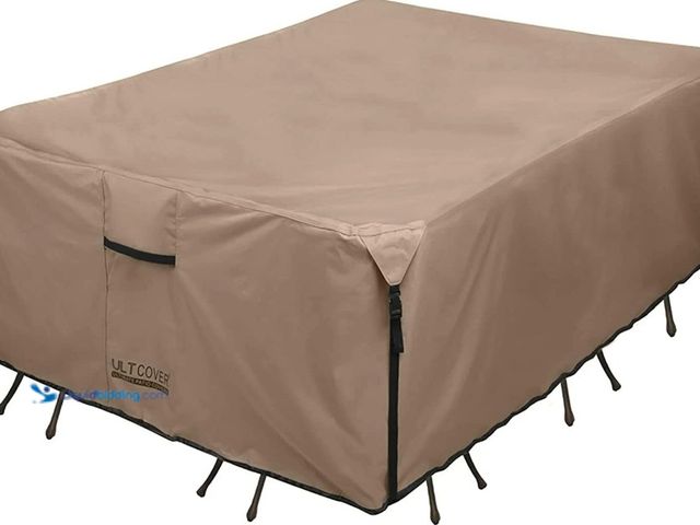 Lot 49-5405786 - ULTCOVER 906428 TABLE CHAIR SET COVER 88" X 62" X 28" UCT8862 BROWN Unused