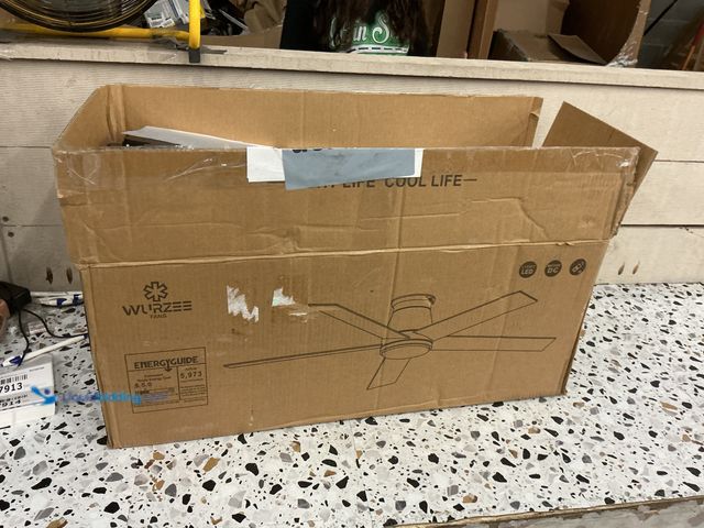 Lot 49-5437913 - 60" Flush Mount Low Profile Ceiling Fan, Black,6 Speeds DC Reversible Motor. [Model: B0DCNHQ9S9] Lig...