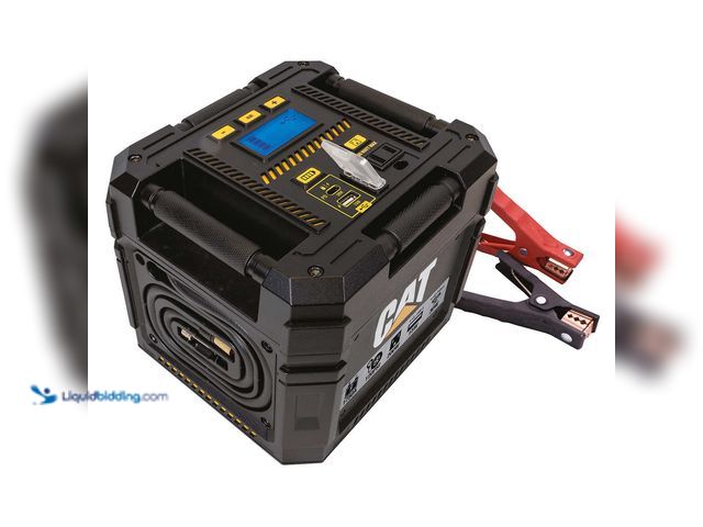 Lot 49-3617646 - CAT Cube 1750A Jump Starter, 200W Inverter, 120 PSI Compressor with LED Light - slightly used , incl...