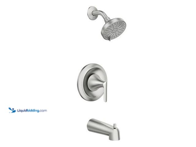 Lot 49-5581574 - MOEN Findlay Single-Handle 6-Spray Tub and Shower Faucet in Spot Resist Brushed Nickel (Valve Includ...
