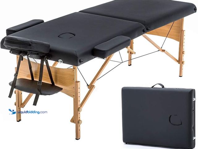 Lot 49-3531630 - BestMassage Massage Bed Portable Massage Table 24 inch Wide Lash Bed Height Adjustable 2 Folding Spa...